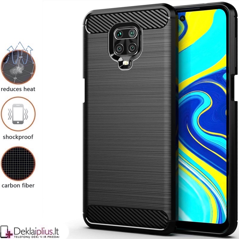 Carbon guminis dėklas - juodas (REDMI NOTE 9S/NOTE 9 PRO) Carbon guminis dėklas - juodas (REDMI NOTE 9S/NOTE 9 PRO)